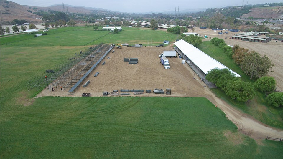 The RMV Arena being prepared for the 16th Annual Rancho Mission Viejo Rodeo - Photo courtesy of Flying U Rodeo