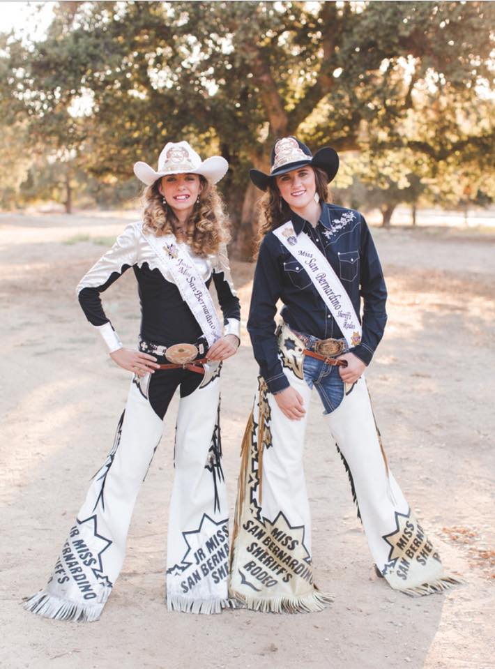 2016 Jr Miss Gracie Sutton and 2016 Miss San Bernardino Sheriff's Rodeo Queen 2016 Morgan Quayle - photo use with permission