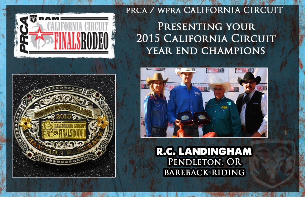 PRCA California Circuit - Year End Champion Bareback Rider - R.C. Landingham