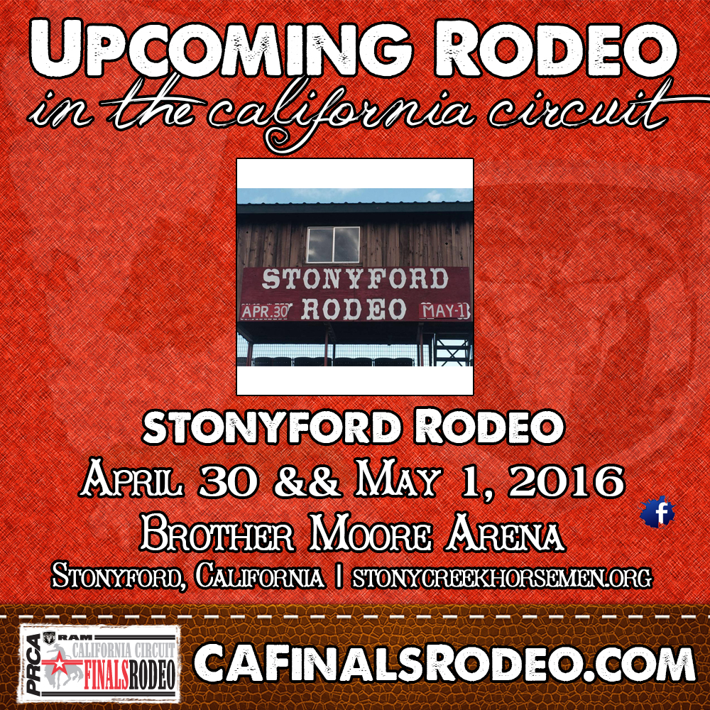 Starts tonight!  73rd Annual Stonyford Rodeo!  April 30th & May 1st, 2016