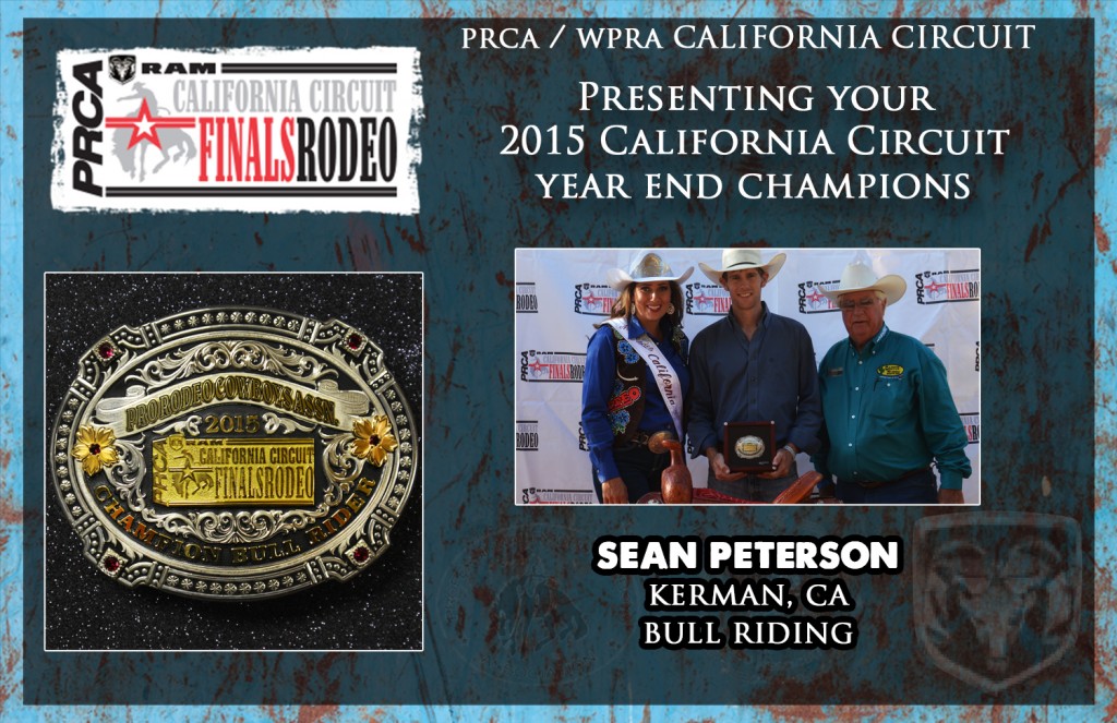 2015 PRCA Year End Champion Bull Rider - Sean Peterson