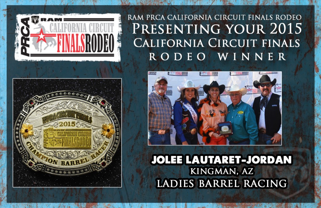 2015 RAM PRCA California Circuit Finals Rodeo - Average Winners - Jolee Lautaret-Jordan - Ladies Barrel Racing