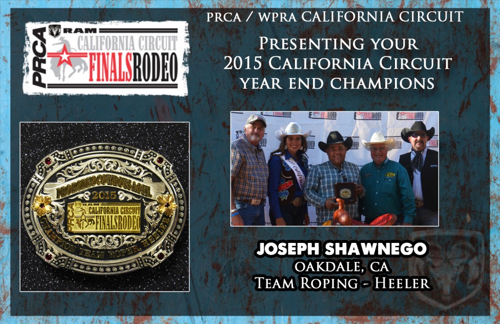 PRCA California Circuit Year End Champion Team Roping - Heeler - Joseph Shawnego