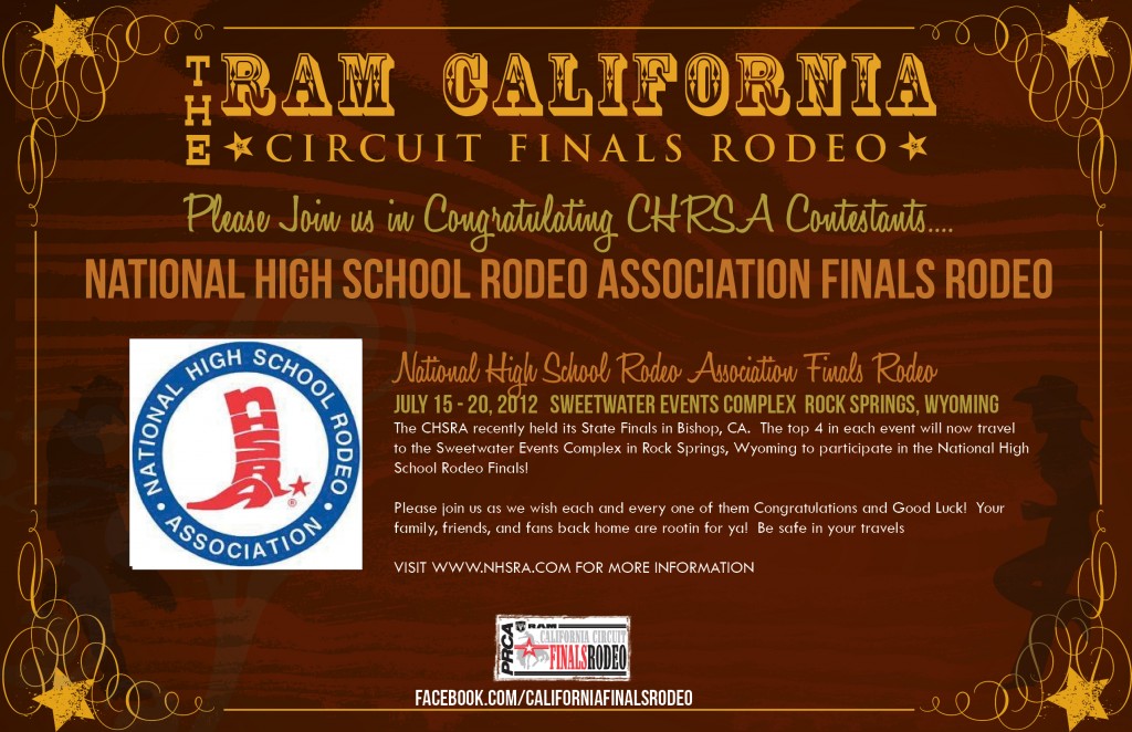 CHSRA Top Qualifiers are off to the National High School Rodeo Finals