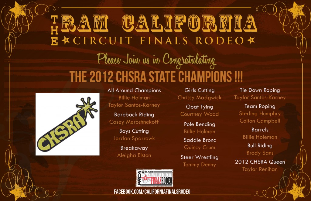 California High School Rodeo Association - State Finals Champions!