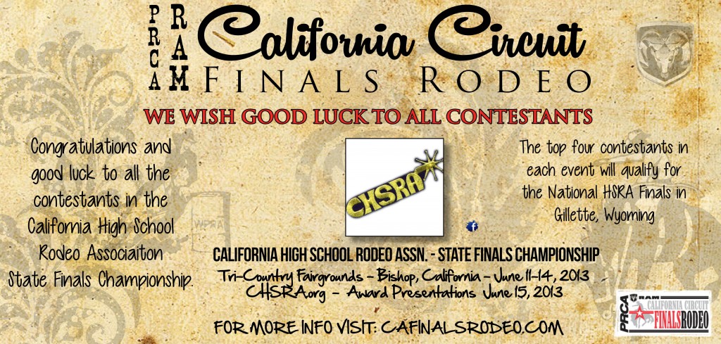 Good Luck to all - 2013 California High School Rodeo - State Finals - Bishop, CA