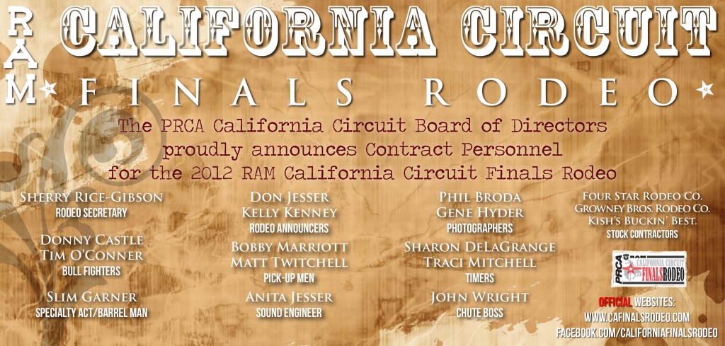 Congratulations Contract Personnel 2012 RAM California Circuit Finals Rodeo