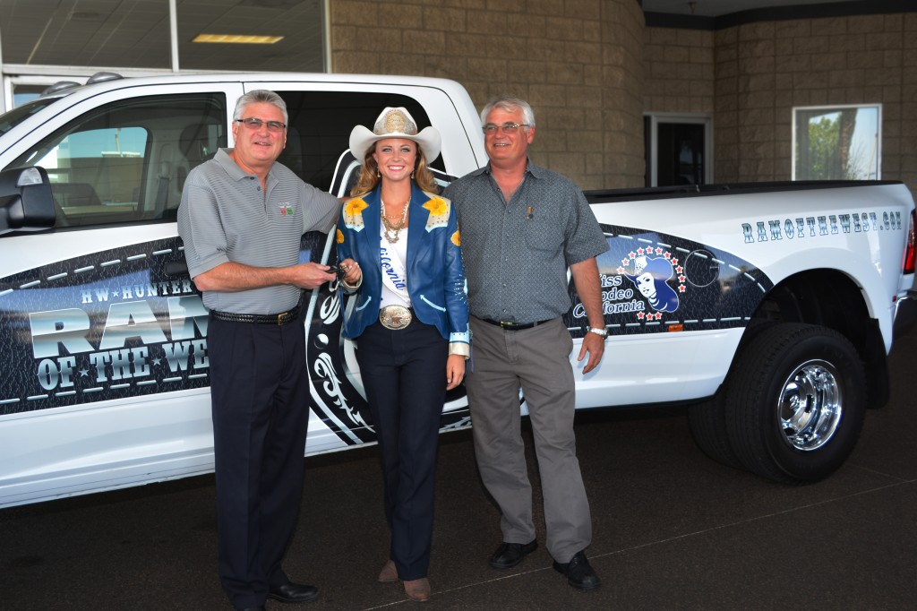 Miss Rodeo California Ondrea Edwards with Tom (left) and Tim Fuller - H.W. Hunter Dodge - RAM of the West