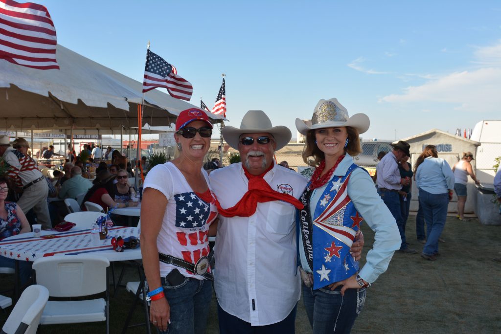 Michelle Lewis (Showdown Rodeo Committee Member), Johnny Lee Zamrzla, and Miss Rodeo California 2014, Ondrea Edwards