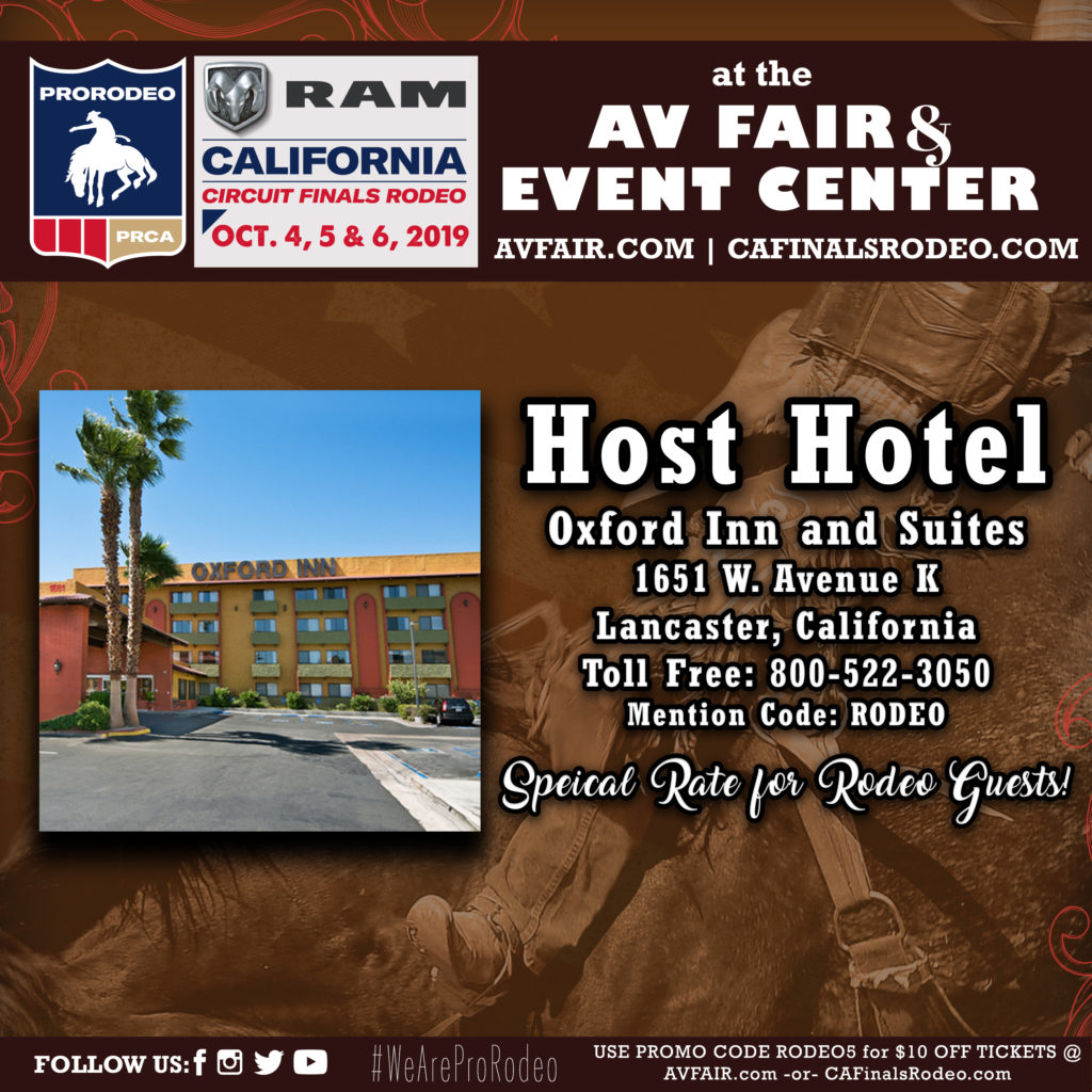 Host Hotel - Oxford Inn and Suites - 2019 RAM PRCA California Circuit Finals Rodeo