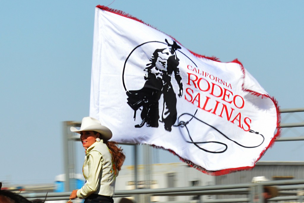 California Rodeo Salinas Flag being presented at the 2014 PRCA CA Circuit Finals Rodeo by Carollann Scott (who was crowned Miss Rodeo California that weekend!)