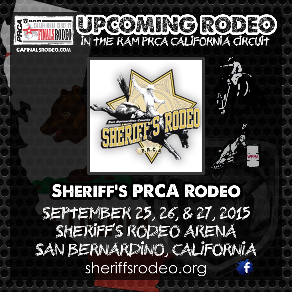 Sheriff's PRCA Rodeo - September 25, 26, & 27. 2015
