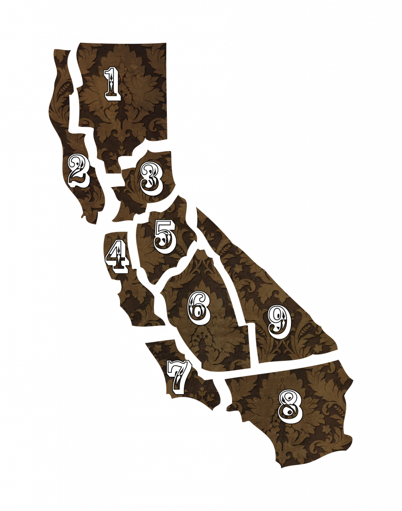California High School Rodeo (CHSRA) Regional Map
